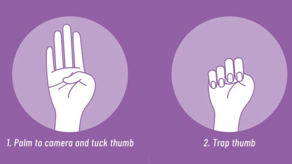 Image showing hand signal to signify domestic violence and ask for help